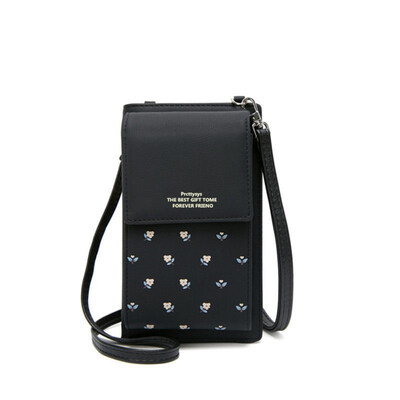 

Women Floral Print Mini Faux Leather Crossbody Shoulder Bag Card Phone Purse