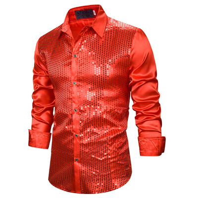 

Tailored Mens Solid Button Slim Fit Turn-Down Collar Long Sleeve Top Blouse Shirt