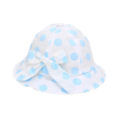 

Autumn kids Hats Polka Dot Print Bucket With Bowknot Design Caps Reversible Sun Headwear for Baby Girls