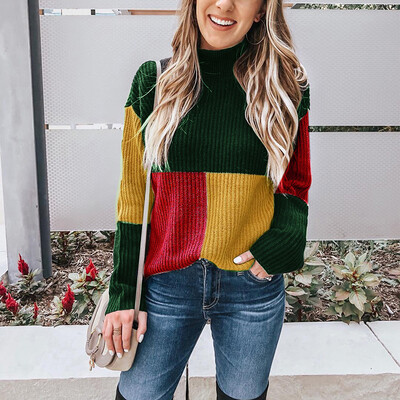 

Women Long Sleeve Turtleneck Outwear Tops Slim Knitted Winter Warm Sweatshirts