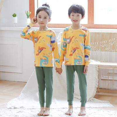 

Autumn Pajamas Set Baby Kids Girls Boys Cartoon Print Sleepwear Set Long Sleeve Blouse TopsPants Pajamas
