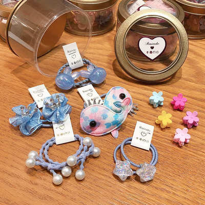 

15 Pcs All Season Cute Baby Kids Girls Floral Print Hair Clips Elastic Hair Accessory Band Rope Ponytail Holder Headbands Sets