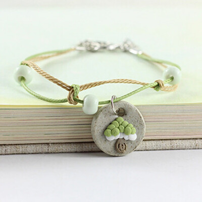

Cute Girl Handmade Ceramic Beads Dandelion Flower Weave Bracelet Women Fashion Ethnic Jewelry Accessories