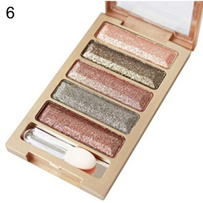 

5 Colors Shimmers Eyeshadow Palette Makeup Cosmetic Glitter Eye Shadow Set