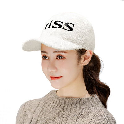 

2019 South Korean autumn&winter new baseball cap womens fashion letter mink hair warm fashion womens cap wholesale