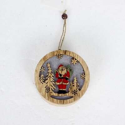 

Round LED Wooden Decorative Hanging Ornaments for Indoor Christmas Tree Party Bedroom Holiday Decoration