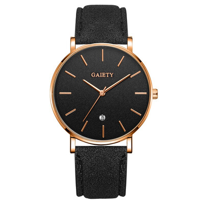 

Gobestart Fashion Simple Simple Casual Calendar Business Leather With Strap Mens Watch