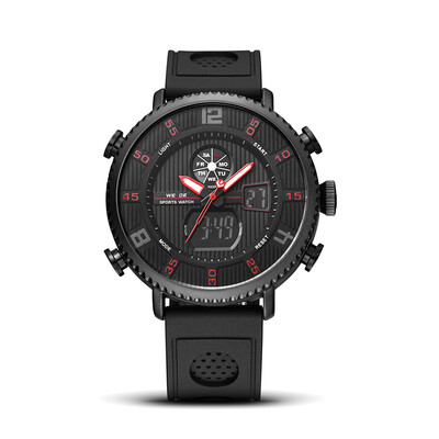 

WEIDE WH6106 Dual Display Quartz Digital Men Watch Sports 3ATM Waterproof Big Dial Large Face Stopwatch Timer Week Alarm Dual Time
