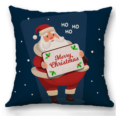 

2020 New 18&quot Christmas Linen Pillow Cover Santa Claus Pattern Square Pillow Case Cushion Car Home Decor 14 Pattern