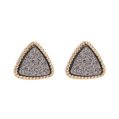

1Pair Fashion Triangle Scrub Symphony Starry Time Gemstone Starry Earrings