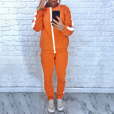 

Toponeto European And American Autumn And Winter Womens New Sports Suit Two-Piece