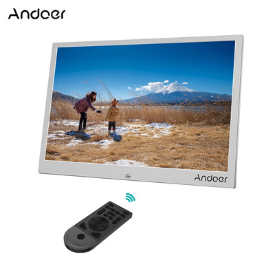 

Andoer 13inch LED Digital Photo Frame 1280 800 Resolution Support 1080P Video Random Play Aluminum Alloy with Remote Control Chr