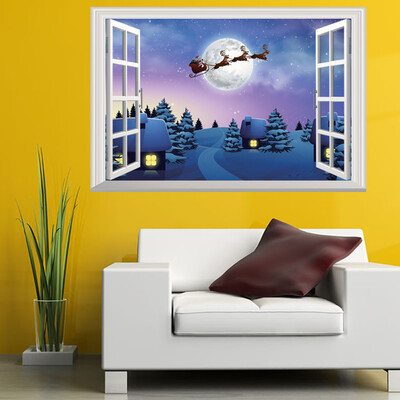 

Tailored 3D Christmas Wall Sticker Removable Mural Decals Vinyl Art Living Room Decors