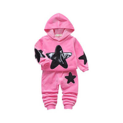 

Autumn Children Baby Boys Casual Long Sleeve Star Print Hoodie Blouse TopsPants Trouser Costume Set