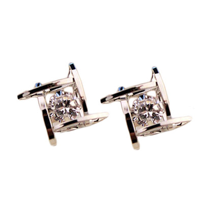 

Women Stud Earrings Studs Geometric Hollow-out Crystal Inlaid Ear Nail Earrings