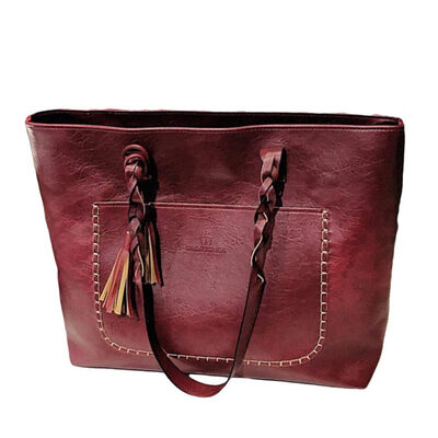 

Large Capacity Womens Vintage Faux Leather Tote Shoulder Bag Zipper Handbag