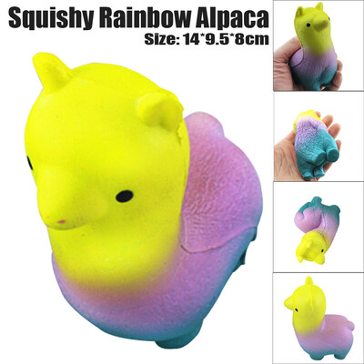 

YIWULASquishy Rainbow Alpaca Phone Straps Slow Rising Bun Charms Gifts Toys