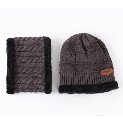 

Autumn&winter knitted warm neck set bike two-piece set outdoor plus fluffy wire hat neck all men&women