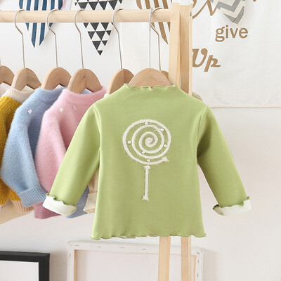 

Baby Clothes Girl Cartoon Print Baby Girl Sweater Top Winter Warm Plus Velvet Long Sleeve Kids Clothes Pullover For Brazil VIP
