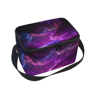 

ALAZA Lunch Box Purple Night Sky Insulated Lunch Bag Large Cooler Tote Bagfor Men Women