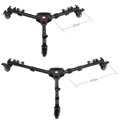 

Kingjoy VX-600 Pro 3 Tripod Wheels Pulley Universal Folding Camera Tripod Dolly Base Stand w Nylon Carrying Bag Max Load 20Kg