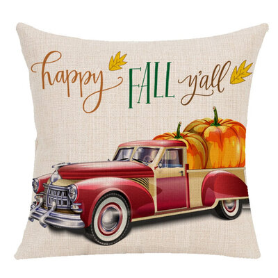 

zhongjiany Halloween Pillow Cases Pumpkin Sofa Linen-cotton Cushion Cover Thanksgiving Halloween Decorations