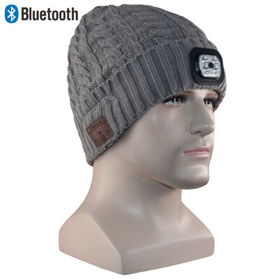 

LED Wireless Bluetooth Winter Hat Knitting Smart Talk Music Headset Earphone For Sports Beanies Warming Headphone Speaker Mic