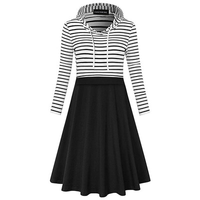

Long Sleeve Nursing Hoodie Dress Maternity Breastfeeding