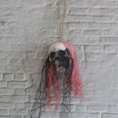 

Foam Lace Simulation Head Skeleton For Halloween Household Simulation Head Skeleton Hanging Decoration