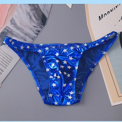 

Tailored New Men Sexy Artificial leather Star Print Underpant Soft Brief Underwear