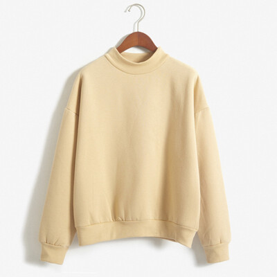 

Sweatshirt Female Autumn Winter Long Sleeve Loose Fleece Pullover Tops Women Simple Basic Daily Casual Solid plus size Clothes