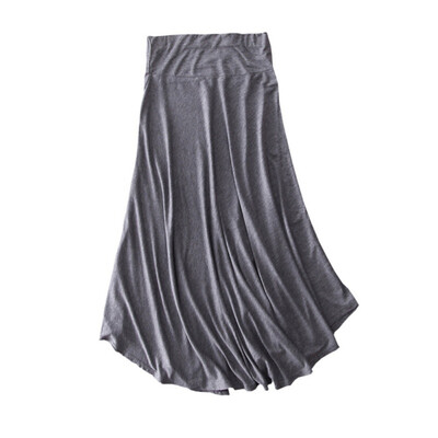

Hot Loose Large Pendulum Casual Summer High Waist Long Skirts Women Thin Solid Draped Elastic Waist Modal Skirt Female