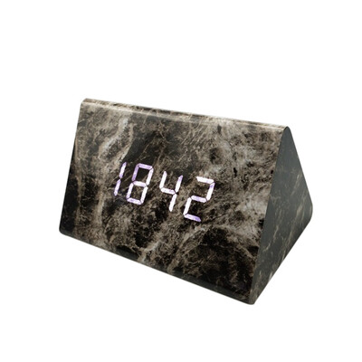 

Gobestart Voice Control Calendar Thermometer Wooden LED Digital Alarm Clock USBAAA