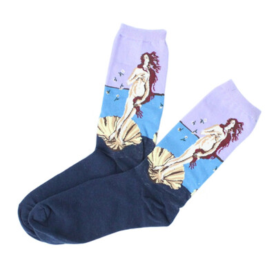

Spring Retro Women Masterpiece Socks Ukiyoe Art Mona Lisa Van Gogh Mural World Autumn Famous Oil Painting Men Couple Funny Socks