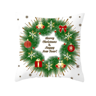 

Tailored Christmas Pillow Case Glitter Polyester Sofa Throw Cushion Cover Home Decor