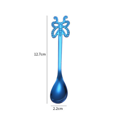 

Toponeto Colorful Spoon Handle Spoons Flatware Ice Cream Drinking Tools Kitchen Gadget