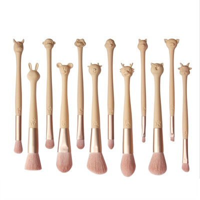 

12pcs Zodiac Makeup Brushes Loose Powder Foundation Blush Brush Lip Eyeshdow Brush Cosmetic Brush With Bag