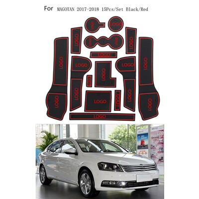 

15PCSSet Anti-slip Door Groove Mat Non-slip Cup Holder Sticker Gate Slot Pad Replacement for Magotan 2017 2018