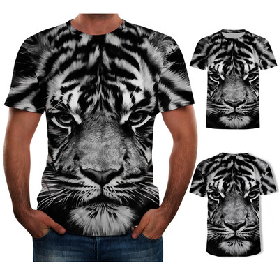 

Toponeto Summer Mens Fashion Round Neck Personalit Print Short Sleeve Leisure Top Blouse