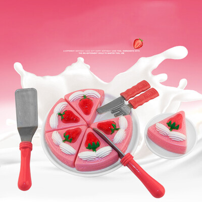 

YIWULAPretend Play Cutting Foods Set Strawberry Cake Indoor Toys for Kid Educational