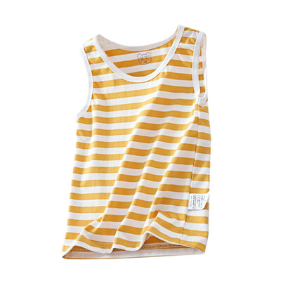 

Kids Underwear Model Cotton Girls Stripe Tops Solid Color Girls Vest Children Singlet Tops Undershirt for 2-7 Years