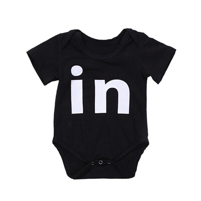 

Infant Baby Rompers Short Sleeve Letter Print Brother Rompers Girls Boys Jumpsuit Newborn Clothes