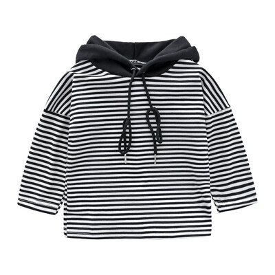 

Striped Boys Striped Hat-shirt Spliced Top Long Sleeves New Boy Clothes Fashion Casual Children Hoodies