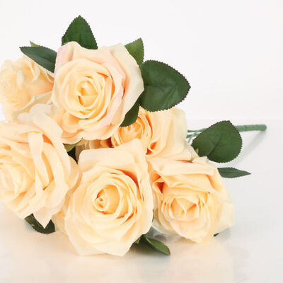 

9 Pcs Elegant France Rose Artificial Flowers Wedding Supplies Fake flowers Simulation Plant Decoration Floral