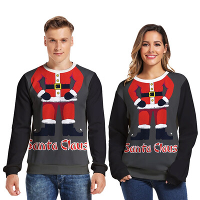 

Toponeto Couples New Autumn Winter Casual Long Sleeve Christmas Tops Blouse Sweatshirt