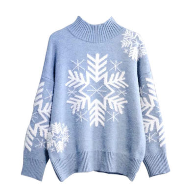 

2019 Winter Half-neck Sweater Womens Loose Thick Water Velvet Christmas Sweater Pullovers