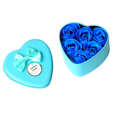 

6Pcs Scented Rose Petal Gift Heart Shape Box Bath Body Soap Flower Gift Wedding Party Favor