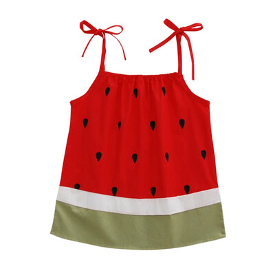 

Sling Kids Girls Dresses Watermelon Summer Baby Girls Sleeveless Dress 100 Cotton Children Clothing Fashion frock for 1-6T