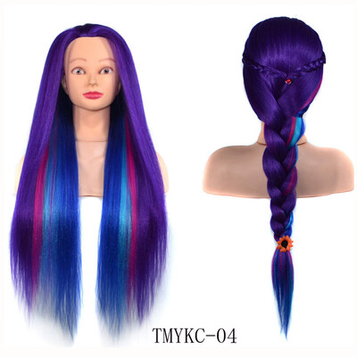 

Gobestart Colorful Hair Styling Wig Practice Training Head Mannequin Hairdressing