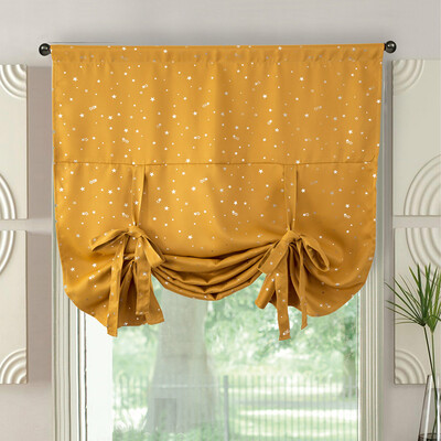 

Gobestart Romantic Tie Up Curtain Sheer Shade Short Roman Sheer Balloon Curtain
